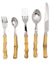 Les-ottomans Bamboo Posate Cutlery (set Of Five) In Neutrals