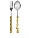 Les-ottomans Bamboo Serving Cutlery (set Of Two) In Grau