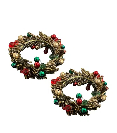 Les-ottomans Beaded Christmas Napkin Rings In Multi