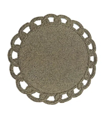 Les-ottomans Beaded Placemat In Brown