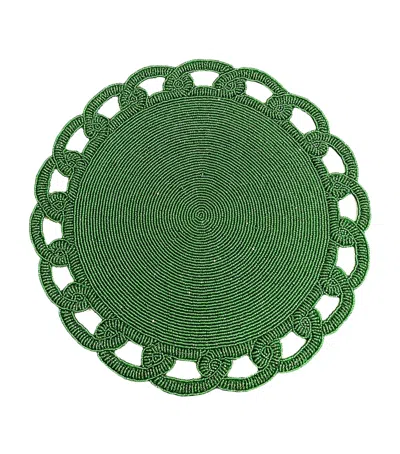 Les-ottomans Beaded Placemat In Green