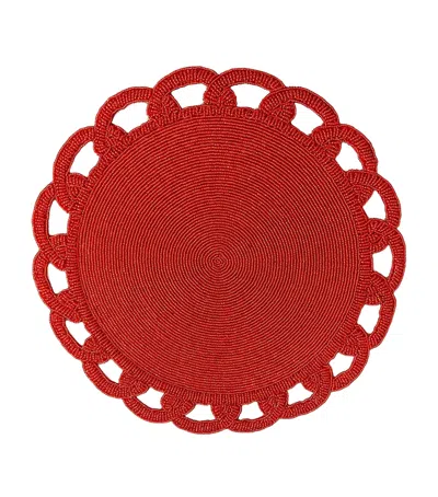 Les-ottomans Beaded Placemat In Red
