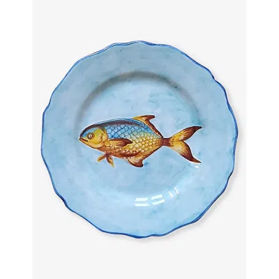 Les Ottomans Blue Fish Hand-painted Ceramic Plate 21cm