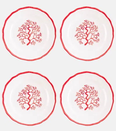 Les-ottomans Coral Painted Ceramic Tray