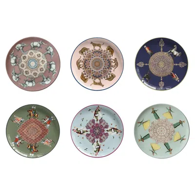 Pre-owned Les Ottomans Costantinopoli By Vito Nesta For , Set Of 6 Dessert Plates #1 In Gray
