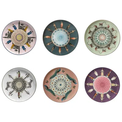 Pre-owned Les Ottomans Costantinopoli By Vito Nesta For , Set Of 6 Dessert Plates #2 In Brown