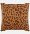 Les-ottomans Cotton And Silk Velvet Cushion In Brown