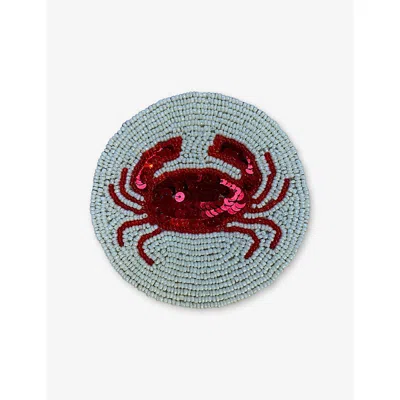 Les Ottomans Crab Bead-embellished Coasters Set Of Four
