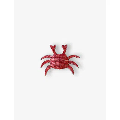 Les Ottomans Crab Bead-embellished Napkin Rings Set Of Two