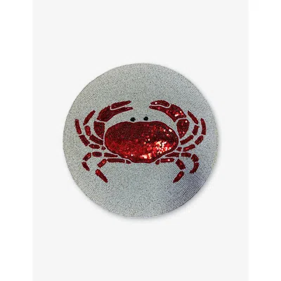 Les Ottomans Crab Sequin Glass Beaded Placemat 38cm