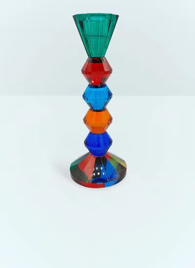 Les Ottomans Crystal Candle Holder In Multicolour
