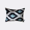Les-ottomans Jacquard Silk Velvet-blend Cushion In Multicolor