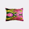 Les-ottomans Abstract-print Silk Cushion In Multicolor