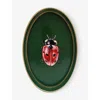 Les Ottomans Green And Red Ladybug Hand-painted Iron Tray 32cm