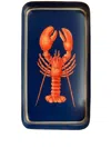 Les-ottomans Fauna Lobster Metal Tray (32cm, X 17cm) In Blue