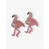 Les Ottomans Flamingo Bead-embellished Napkin Rings Set Of Two