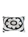 Les-ottomans Floral Cushion In Gray