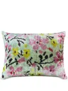 Les-ottomans Flowers Velvet Cushion (50cm X 40cm) In Grün