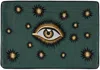 Les-ottomans Cotton Embroidered Cushion With Eye In Green