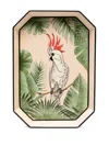 Les-ottomans Hand-painted Flora Bird Tray (43cm X 30cm) In Neutrals