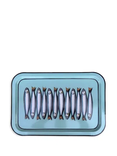LES-OTTOMANS HAND-PAINTED IRON TRAY (43CM X 20CM)
