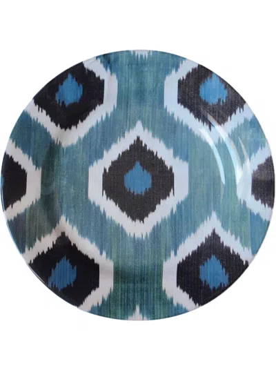 Les-ottomans Ikat Ceramic Plate (28cm) In Blue