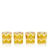 Les Ottomans Ikat Gold Glass, Set Of 4