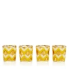 Les Ottomans Ikat Gold Glass, Set Of 4