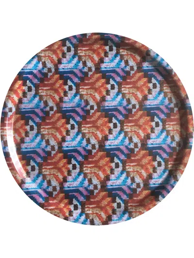 LES-OTTOMANS IKAT' WOODEN TRAY