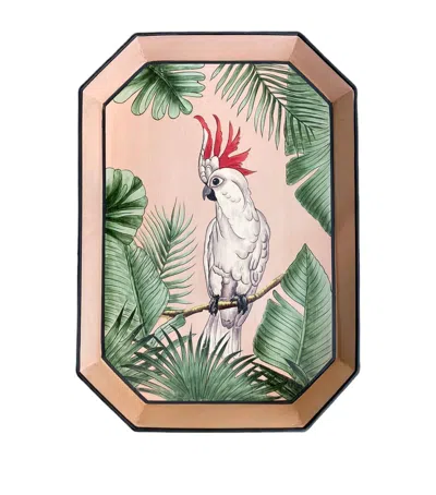 Les-ottomans Iron Cockatoo Tray In Multi