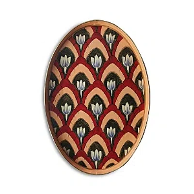 Les Ottomans Iron Tray, 19 In Red/yellow/black