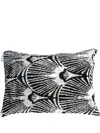 Les-ottomans Shell-print Silk Velvet Cushion In Black