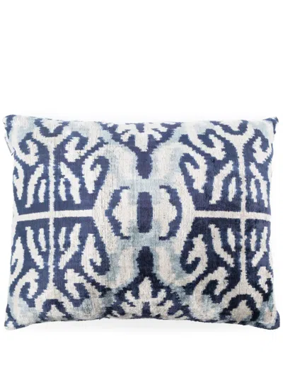 Les-ottomans Les Ottomans Double Sided Silk Velvet Cushion In Neutrals
