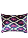 Les-ottomans Patterned Silk-velvet Cushion In Pink