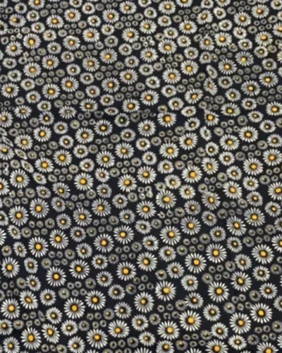 Les Ottomans Lemon Hand-printed Cotton Tablecloth In Black
