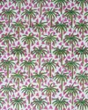 Les Ottomans Lemon Hand-printed Cotton Tablecloth In Green/pink