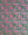 Les Ottomans Lemon Hand-printed Cotton Tablecloth In Pink/green