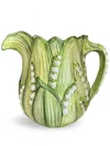 Les-ottomans Lily Of The Valley Ceramic Jug (22cm) In Green