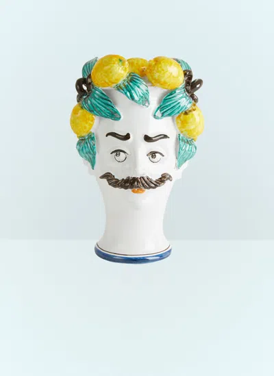Les Ottomans Man Lemon Vase In White