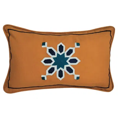 Pre-owned Les Ottomans Mediterranean Hand Embroidered Cushion Cover - Morocco In Brown