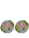 Les-ottomans Ortensie Ceramic Dinner Plates (set Of Two) In Pink