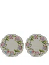 Les-ottomans Ortensie Ceramic Presentation Plates (set Of Two) In White