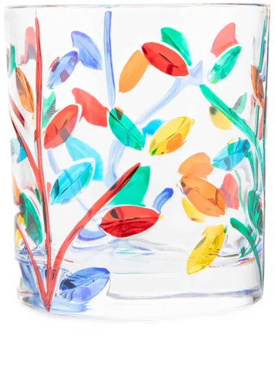 Les-ottomans Glas Mit Pinselstrichen In Red