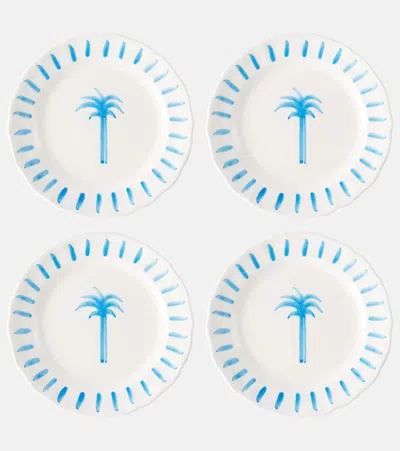 Les-ottomans Palm Set Of 4 Ceramic Plates