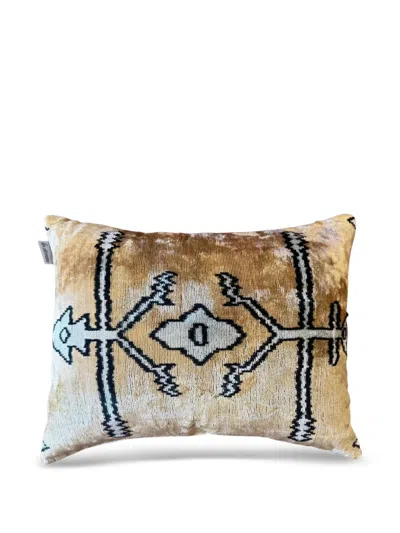 Les-ottomans Patterned Cushion In Nude