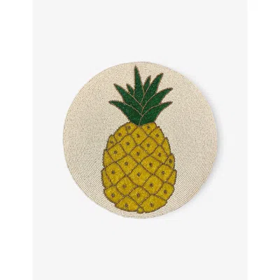 Les Ottomans Pineapple Bead-embellished Tablemat 38cm