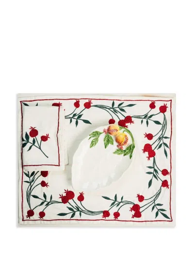 Les-ottomans Pomegranate Plate (25cm) In White