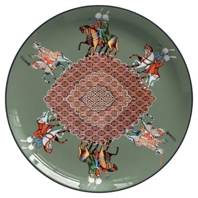 Pre-owned Les Ottomans Porcelain Costantinople 12 Set Of 2 Dessert Plates By  In Gray