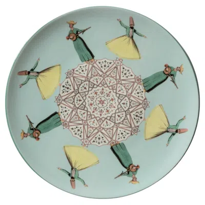 Pre-owned Les Ottomans Porcelain Costantinople 2 Set Of 2 Dessert Plates By  In Gray