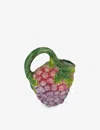 Les Ottomans Purple And Red Fruit Grape-shaped Ceramic Jug 1l In Purple And Red